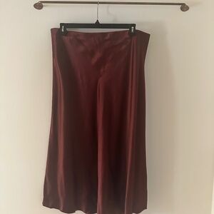 Vince rust satin skirt